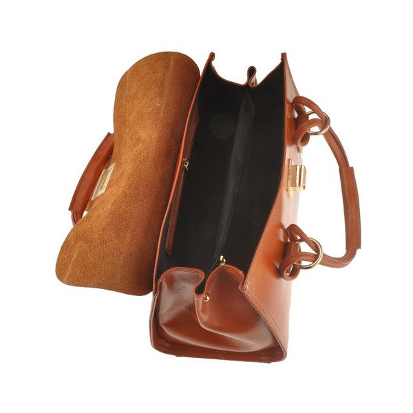 Kožená kabelka Mora, koňaková-image-3