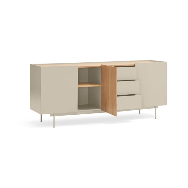 Nízká komoda v dekoru dubu v béžovo-přírodní barvě 180x78 cm Otto – Teulat-image-3