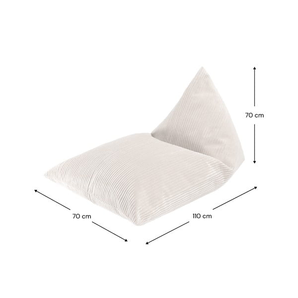 Krémový manšestrový dětský sedací vak Big Lounger – Wigiwama-image-4