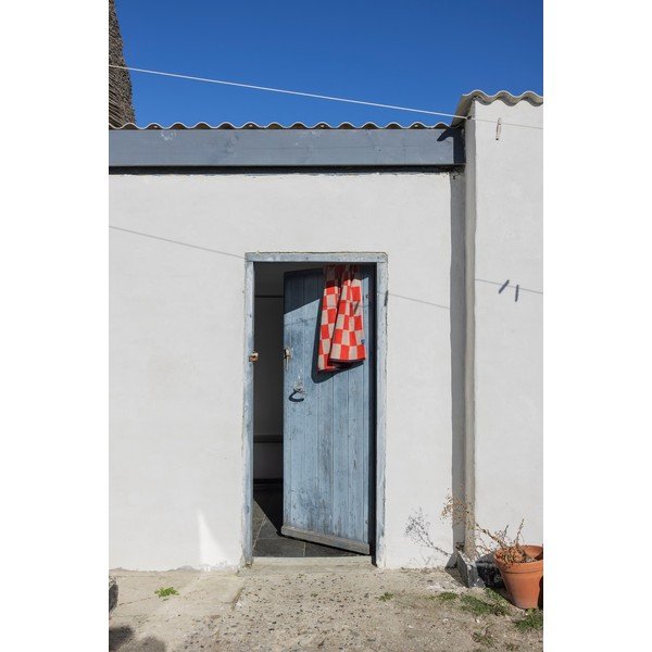 Oranžový/béžový froté ručník z bio bavlny 50x90 cm Retro – Mette Ditmer Denmark-image-4