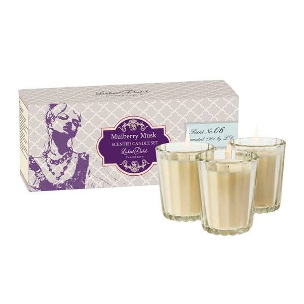 Sada 3 vonných svíček Mulberry Musk od Lisbeth Dahl