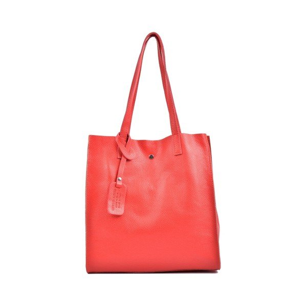 Červená kožená kabelka Isabella Rhea Tote