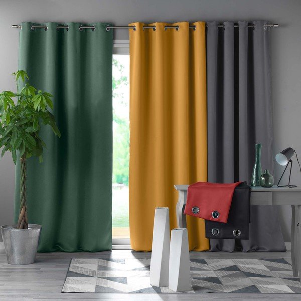 Okrově žlutý zatemňovací závěs 135x240 cm Occult – douceur d'intérieur-image-2