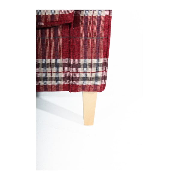 Červené kárované křeslo ušák Max Winzer Lorris-image-2