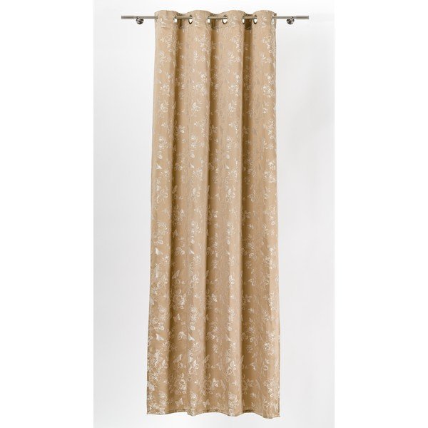 Béžový závěs 135x260 cm Lillies – Mendola Fabrics-image-1