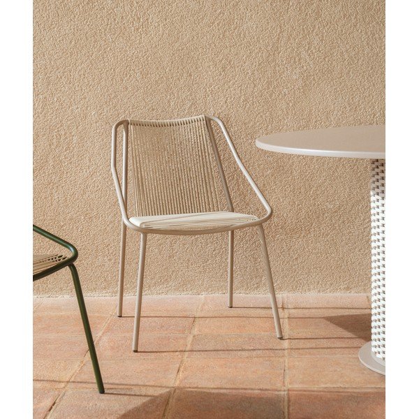 Krémová/taupe zahradní židle Zivia – Kave Home-image-1