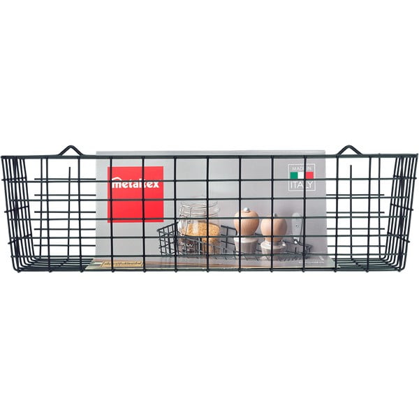 Černý nástěnný kuchyňský košík Metaltex Koala Lava-image-3