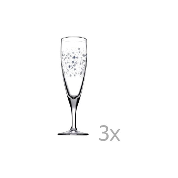 Sada 3 sklenic na šampaňské Paşabahçe Wishes, 210 ml