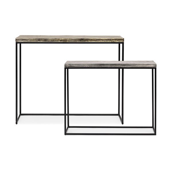 Kovové konzolové stolky v sadě 2 ks 29x99 cm Amira – Bizzotto-image-4