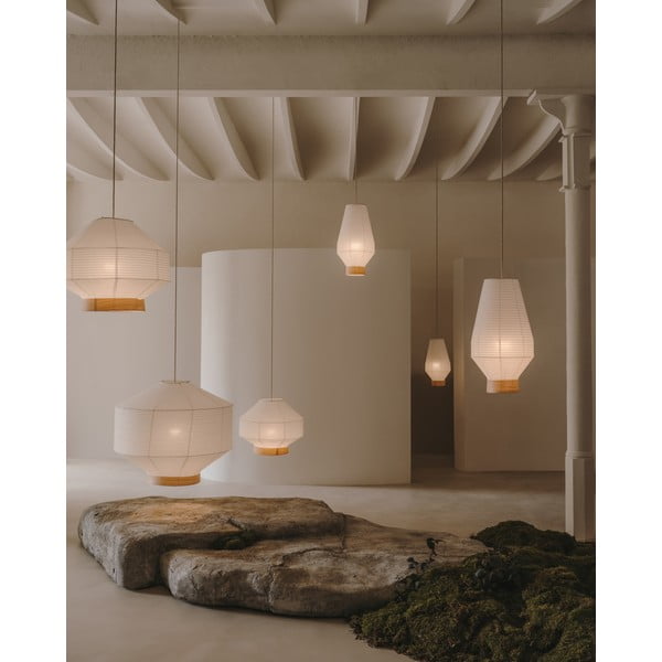 Bílé stínidlo ø 80 cm Hila – Kave Home-image-1