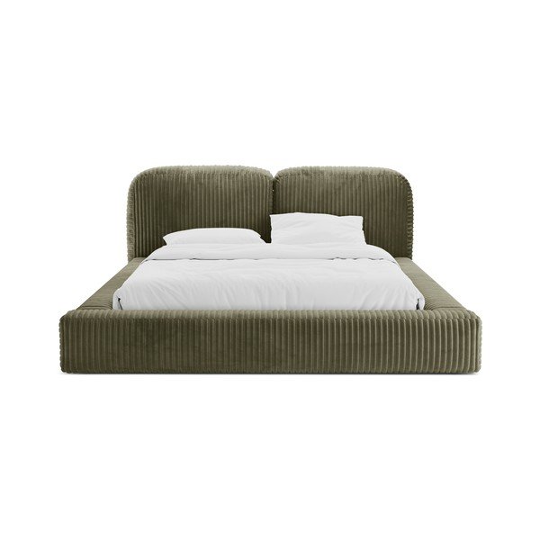 Zelená čalouněná dvoulůžková postel s úložným prostorem s roštem 200x200 cm Martina – Micadoni -image-4