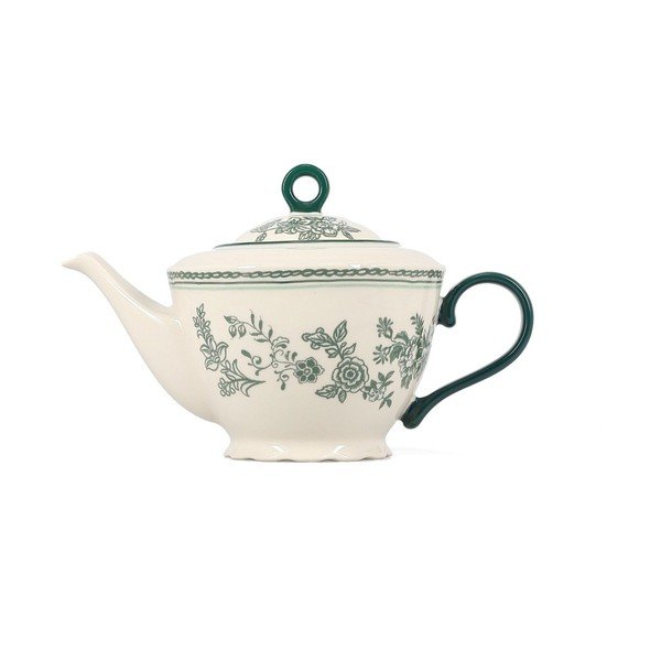 Zelená/slonovinová porcelánová konvice na čaj 920 ml Cyril – S|P Collection