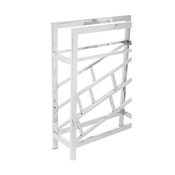 Kovový regál na víno v leskle stříbrné barvě na 12 lahví Barolo – Premier Housewares-image-1