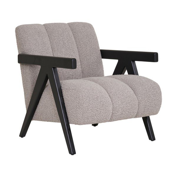 Světle šedé křeslo z textilie bouclé Florence – House Nordic