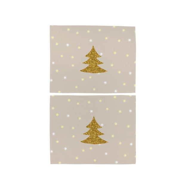Látková prostírání s vánočním motivem v sadě 2 ks 35x45 cm Gold Tree – Butter Kings