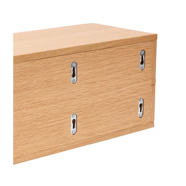 Závěsný noční stolek s poličkami v dekoru dubu v přírodní barvě Öppen – Hübsch-image-4