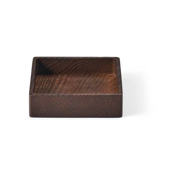 Hnědý dekorativní dřevěný úložný box 11x11x3 cm Square S – LIND DNA