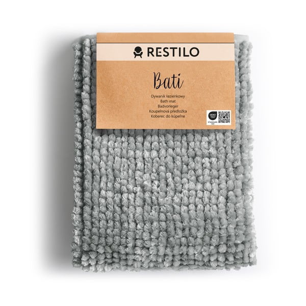 Šedá koupelnová předložka AmeliaHome Bati, 60 x 90 cm