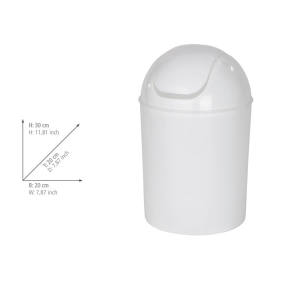 Bílý odpadkový koš z nerezové oceli 6 l Economic – Wenko-image-3