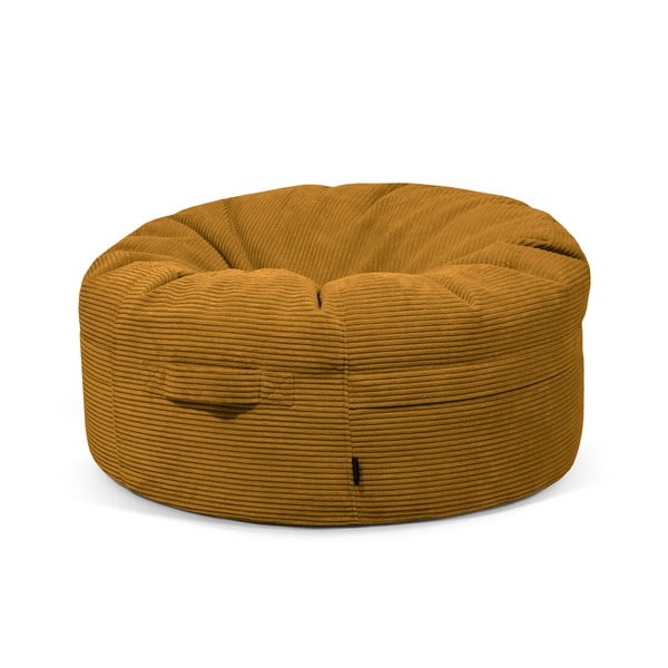 Manšestrový sedací vak v hořčicové barvě Roll 105 – SLOWDOWN