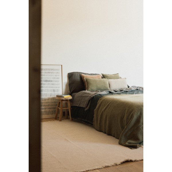 Khaki bavlněná deka 130x180 cm Handloom – Lorena Canals-image-2