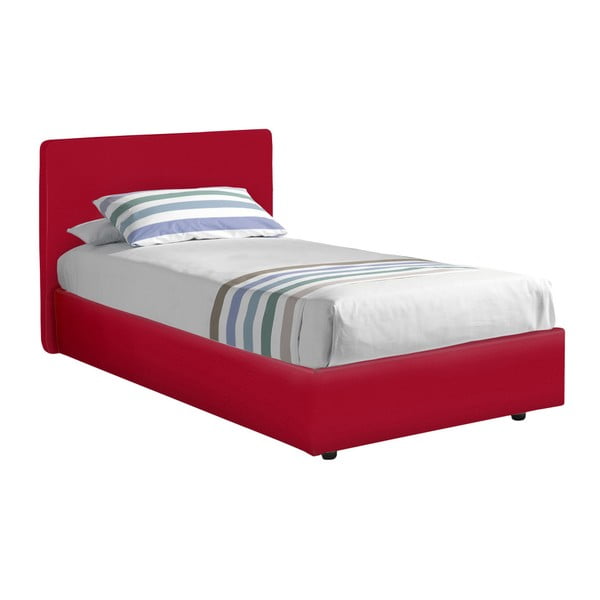 Červená  jednolůžková postel s potahem z eko kůže 13Casa Ninfea,  80 x 190 cm