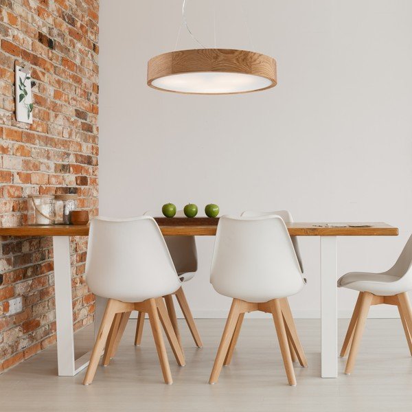 Hnědé závěsné svítidlo se skleněným stínidlem ø 47 cm Eveline – LAMKUR-image-1