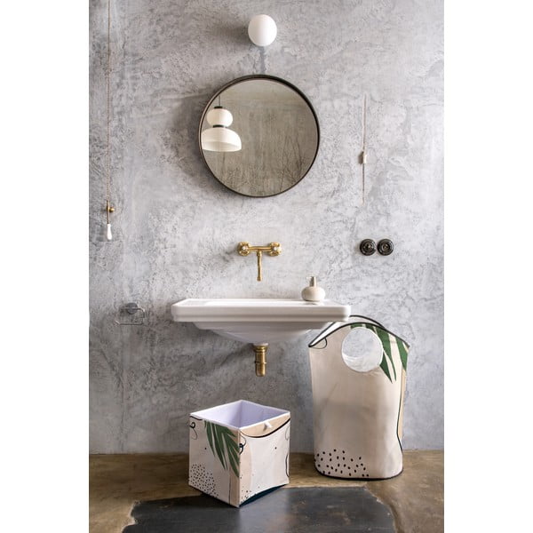 Béžový úložný box z mikrovlákna Butter Kings Abstract Dark, 32 l-image-1