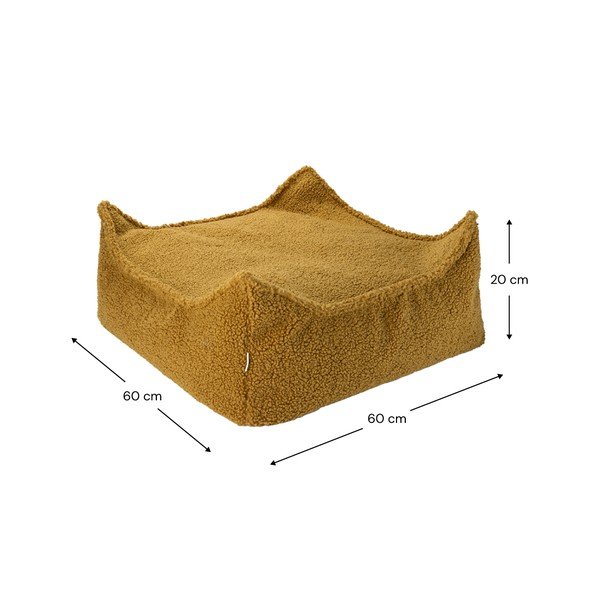 Hnědý dětský sedací vak z textilie bouclé Square – Wigiwama-image-4
