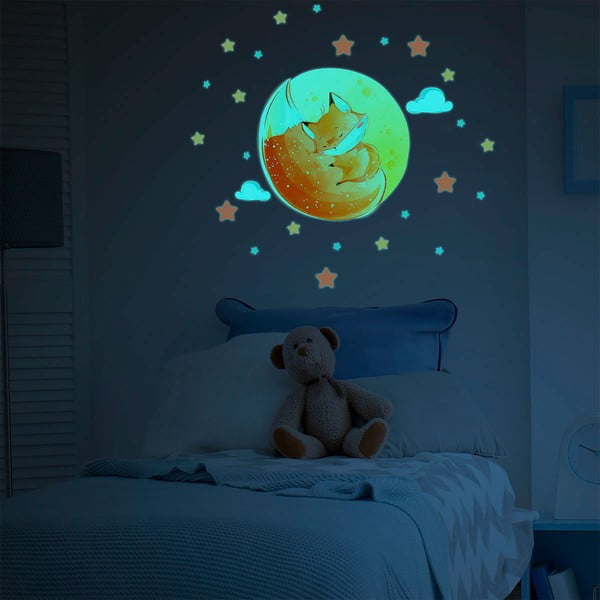 Dětská samolepka na zeď 30x30 cm Dreamy Fox – Ambiance-image-3