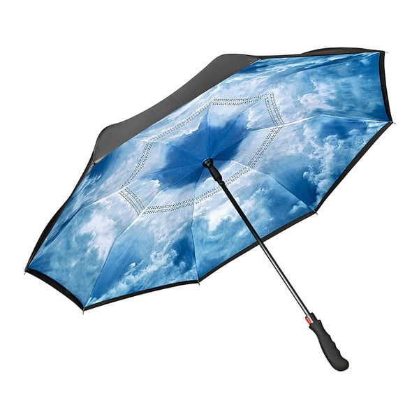Modrý golfový deštník Von Lilienfeld Hamburg Sky FlicFlac, ø 110 cm
