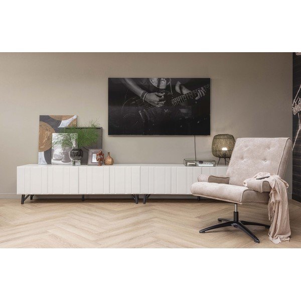 Krémový TV stolek z borovicového dřeva 181x56 cm Miller – WOOOD-image-1
