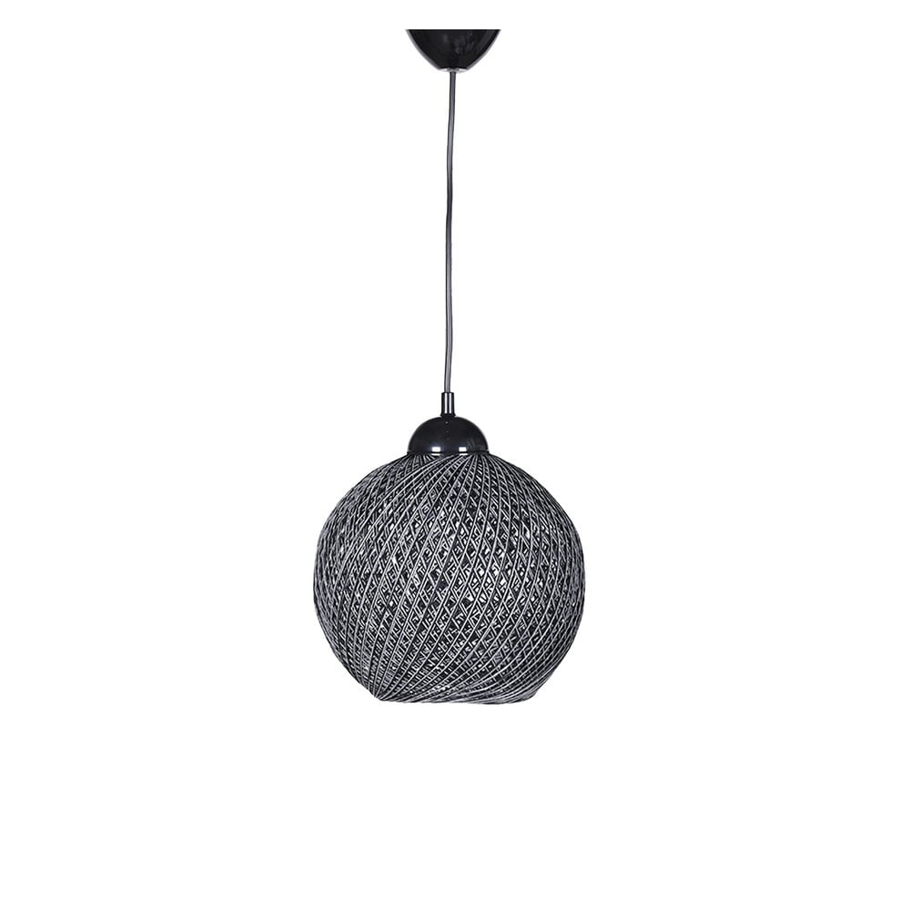 Černo-šedé závěsné svítidlo s textilním stínidlem ø 22 cm – Opviq lights