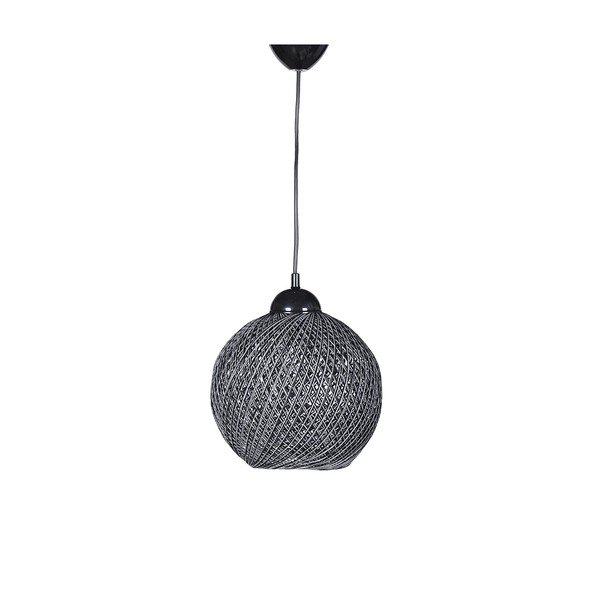 Černo-šedé závěsné svítidlo s textilním stínidlem ø 22 cm – Opviq lights