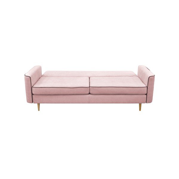Růžová trojmístná rozkládací pohovka se světlými nohami Mazzini Sofas Ivy-image-4