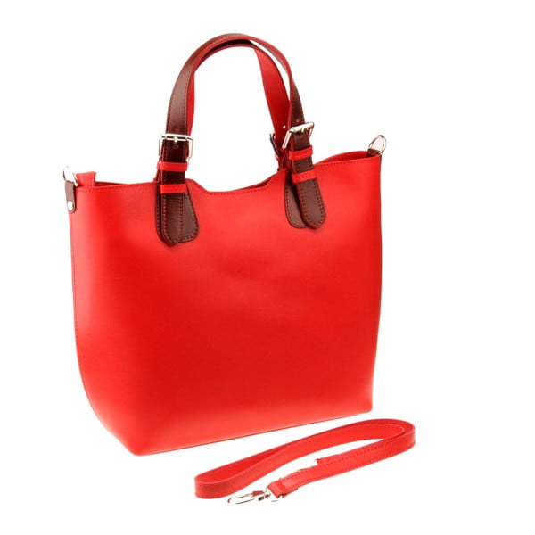 Červená kožená kabelka Matilde Costa Laus