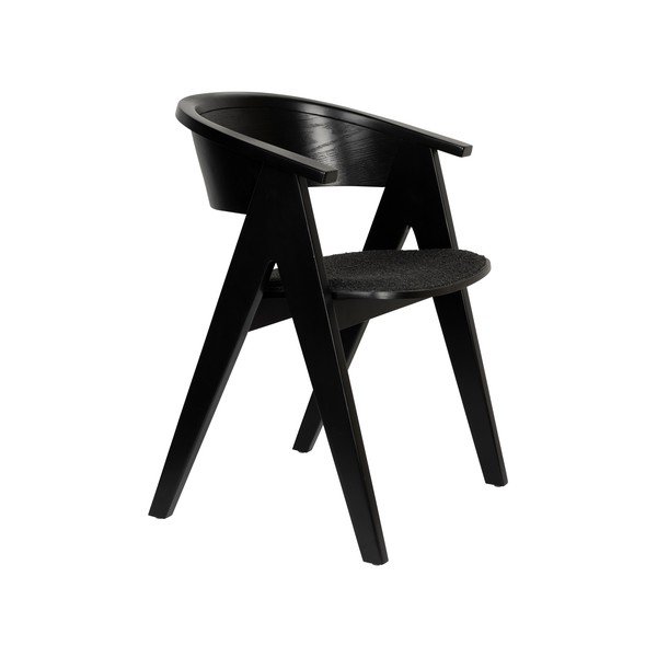 Černé čalouněné jídelní křeslo s područkami NDSM – Zuiver