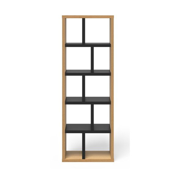 Knihovna v dekoru dubu v černo-přírodní barvě 70x198 cm Berlin – TemaHome