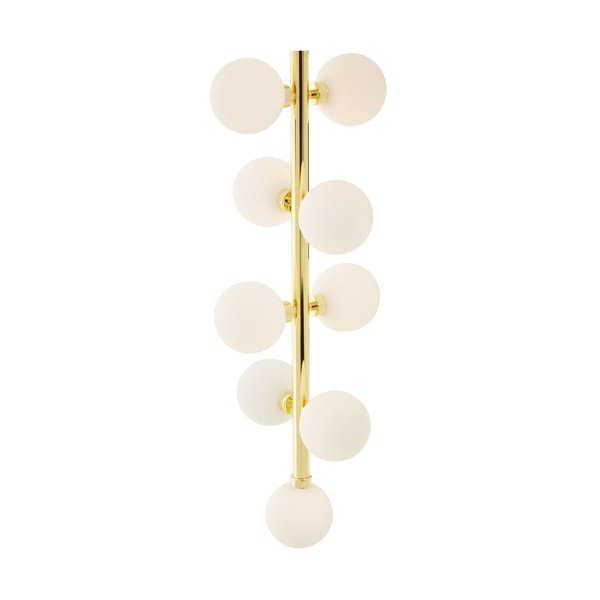 Bílé/ve zlaté barvě kovové závěsné svítidlo se skleněným stínidlem ø 27 cm Trieste – Premier Housewares-image-1