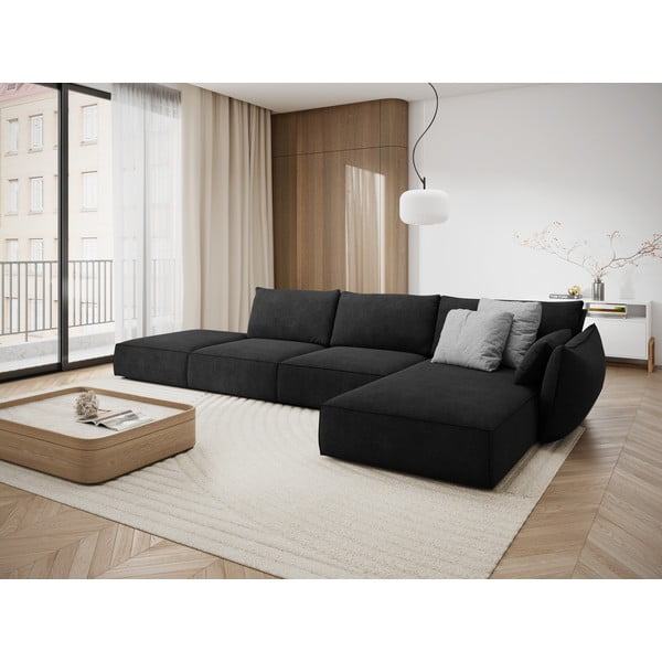 Tmavě šedá rohová pohovka (pravý roh) Vanda – Mazzini Sofas-image-1