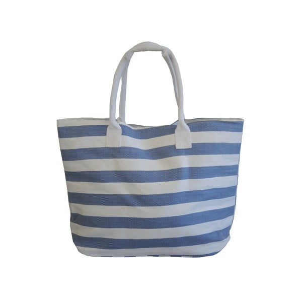 Plážová taška Stripes, bílo - modrá