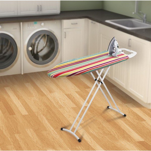 Žehlicí prkno s černými protiskluzovými nožkami Domopak Stripes-image-1