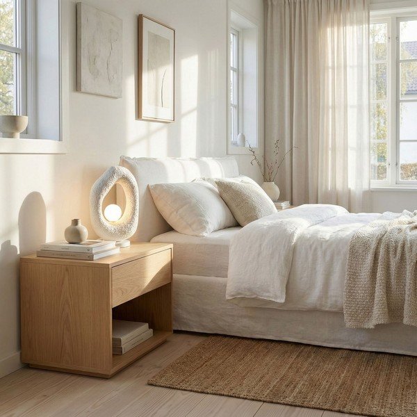 Bílá kovová stolní lampa (výška 50 cm) Lore – Opviq lights-image-4