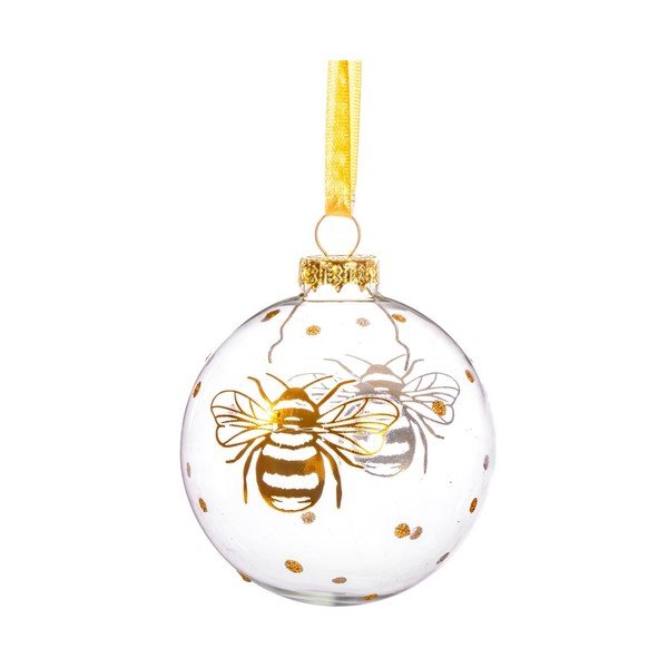 Skleněná ručně vyrobená vánoční koule ø 8 cm Golden Bee – Sass & Belle
