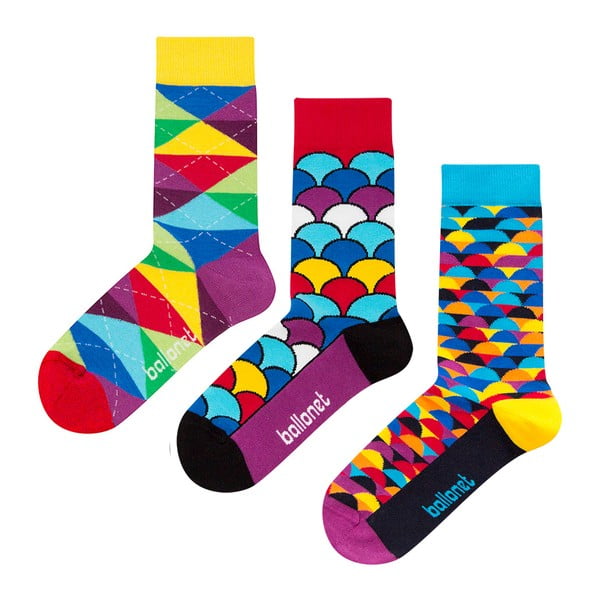 Set 3 párů ponožek Ballonet Socks Bright Sun v dárkovém balení, velikost 36 - 40