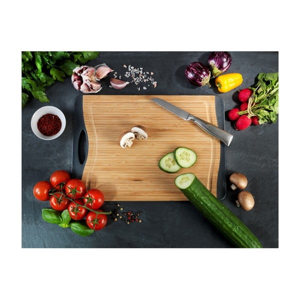 Krájecí protiskluzové prkénko z bambusového dřeva Wenko, 33 x 23 cm-image-3