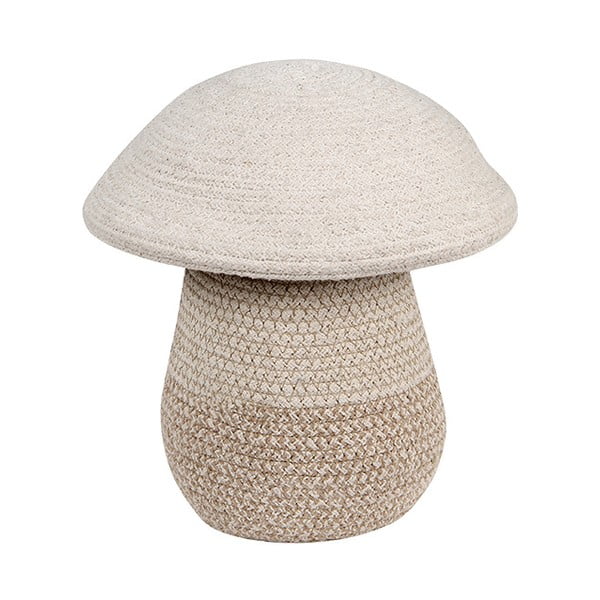 Béžový látkový dětský koš na hračky ø 23x27 cm Mushroom – Lorena Canals