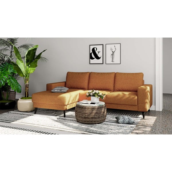 Oranžová rohová pohovka (levý roh) Fynn – Ghado-image-1
