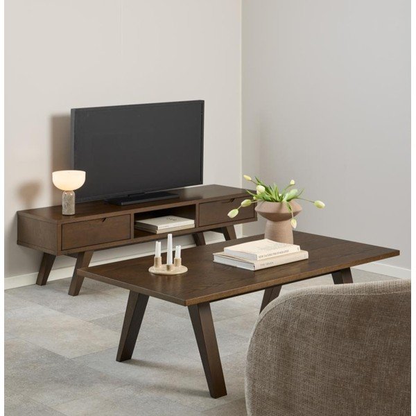 Hnědý konferenční stolek v dekoru dubu 70x130 cm A-Line – Actona-image-1