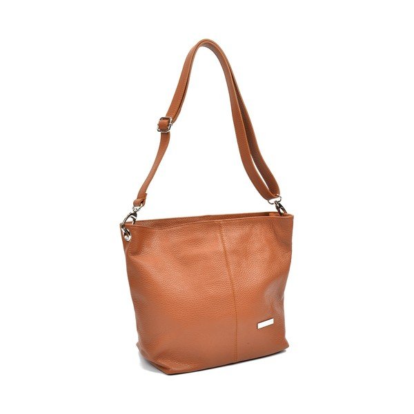 Světle koňakově hnědá kožená kabelka Luisa Vannini Ginata-image-2
